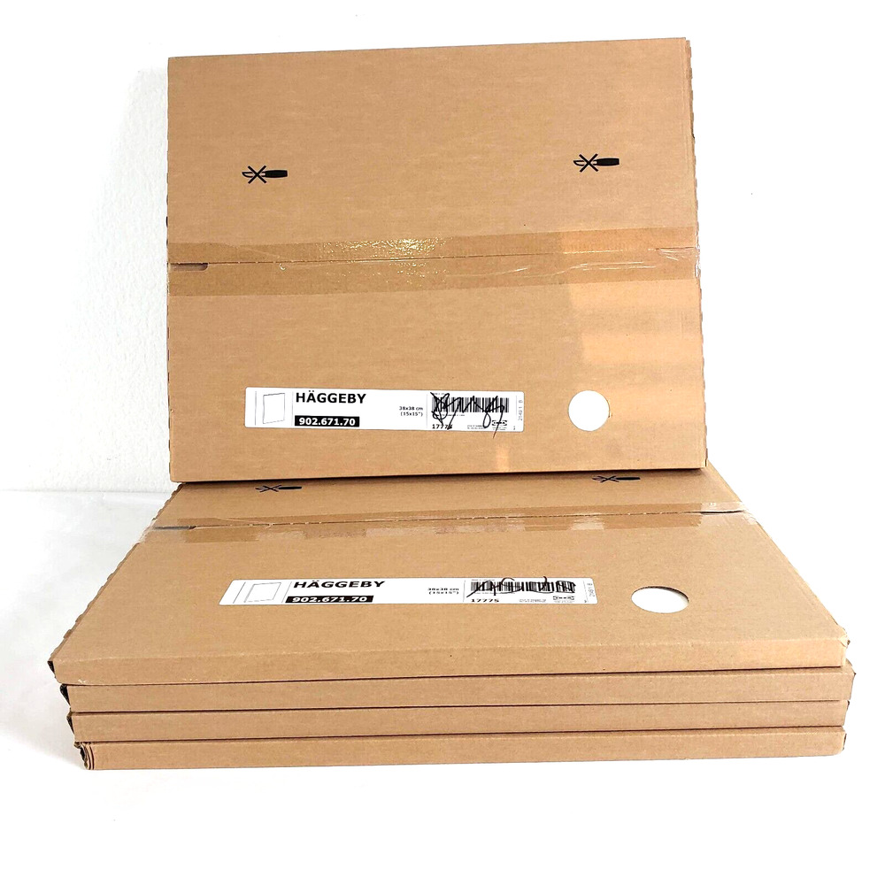 New!! (2) IKEA HAGGEBY White Cabinet Door 15x15in. 902.671.70 SEALED